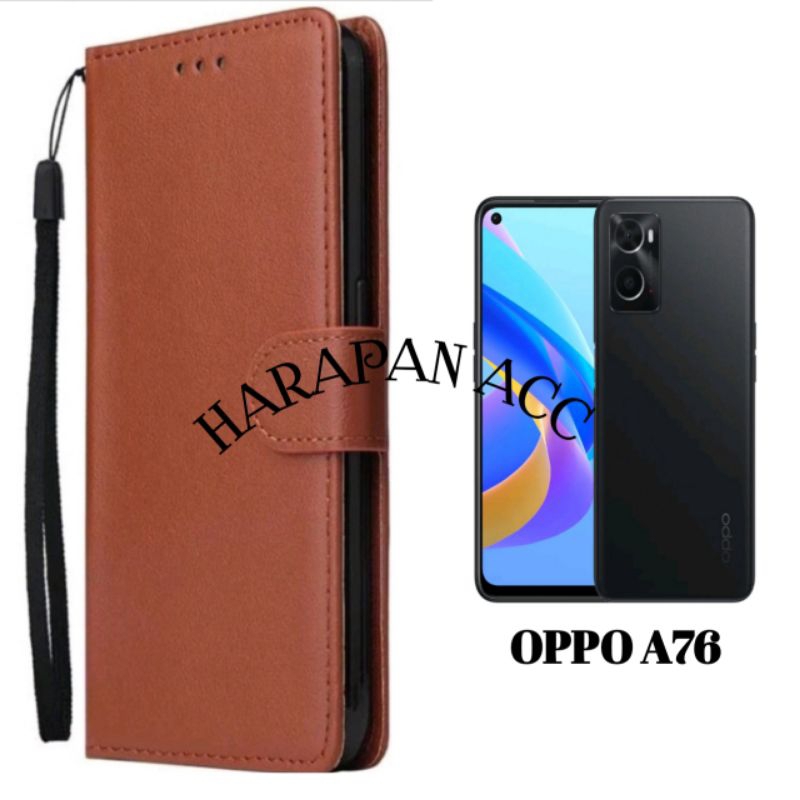 Case Dompet Oppo A76 Casing Flip cover hp Sarung hp model dompet kulit Premium