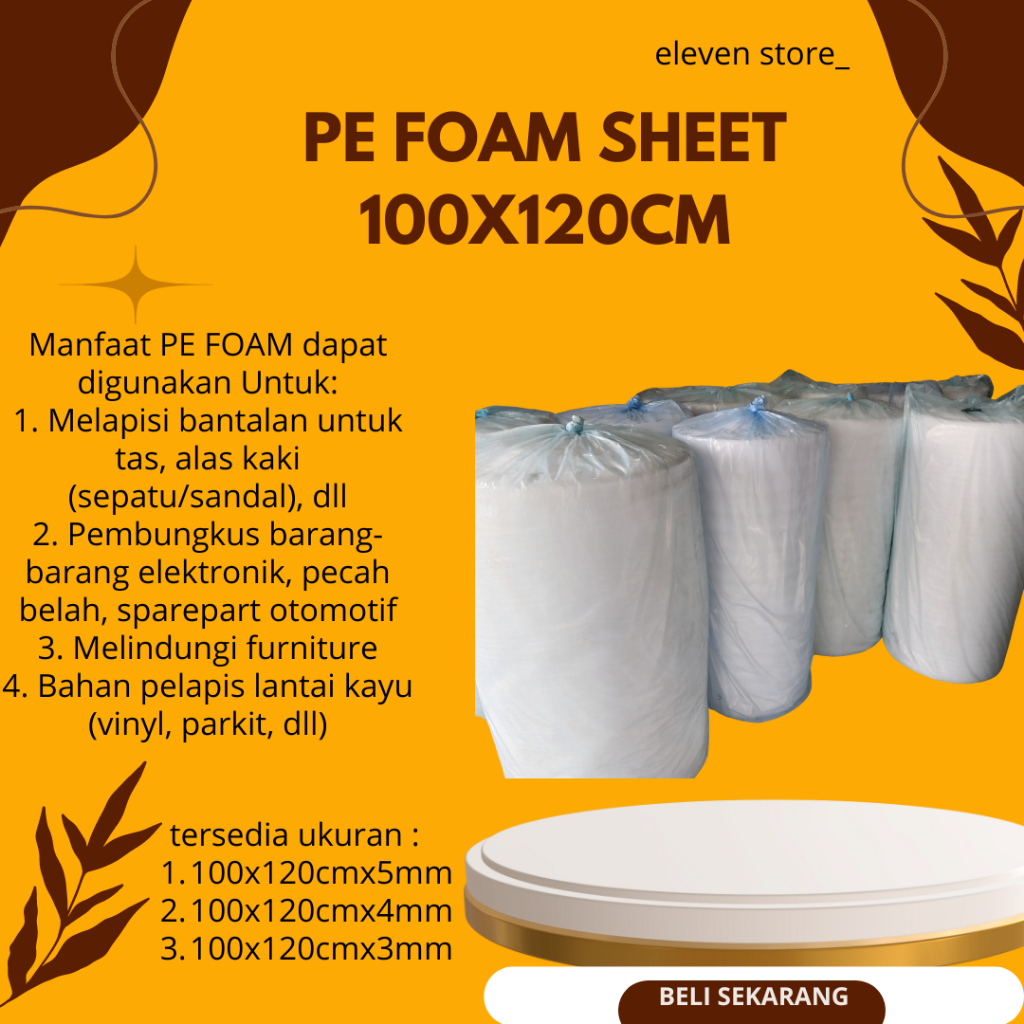 

PE Foam Sheet 3mm,4mm, 5mm x 120cm x 100cm Busa packing kemasan Tas Wrapping