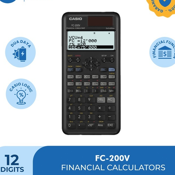 

Original Kalkulator CASIO FC-200V- Kalkulator Sekolah/Kuliah - Finance/Keuangan