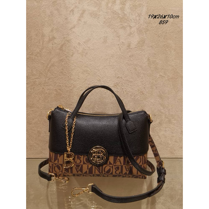 NEW ARRIVAL TAS BONIA SELEMPANG MONOGRAM BLACK ORIGINAL 100%