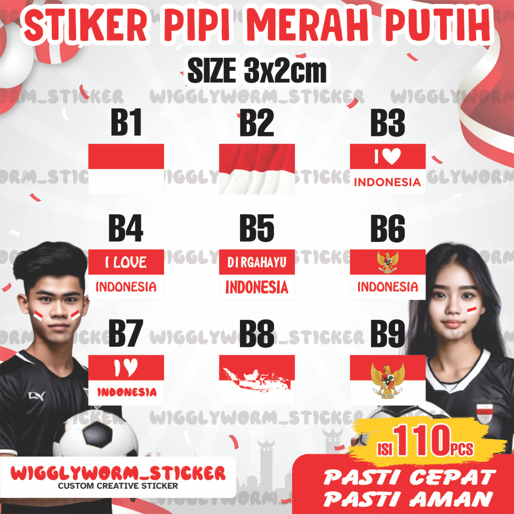 

Sticker Pipi Bendera Indonesia Merah Putih untuk Hari Ulang Tahun Dirgahayu 17 Agustus Stiker Bendera Merah Putih Stiker Murah