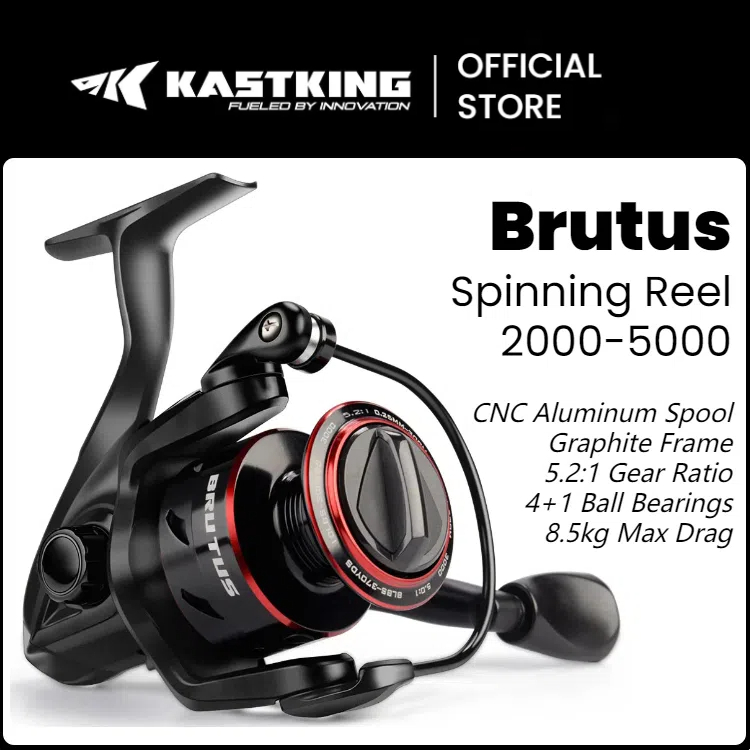 [OFFICIAL] KASTKING BRUTUS Reel Pancing Spinning Gulungan Pancing Putar, 5.2:1 Gear Ratio, 4+1 Ball 