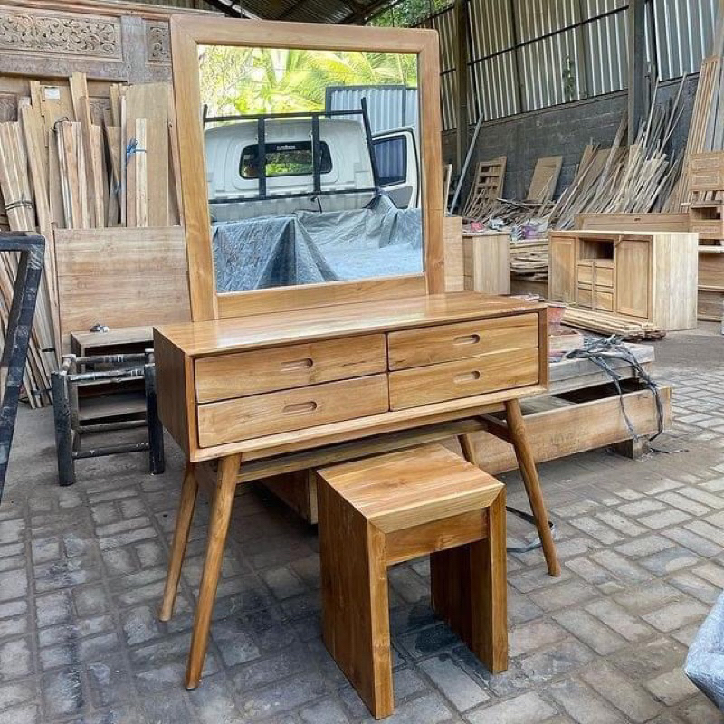 Meja Konsol Retro/Meja Rias Minimalis Jati/Meja Rias Retro