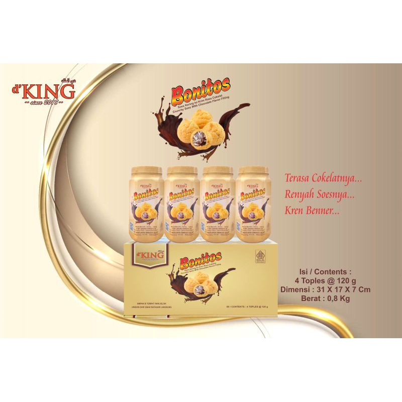 

1 Dus (4 Toples) Bonitos Soes Kering Crunchy d'King