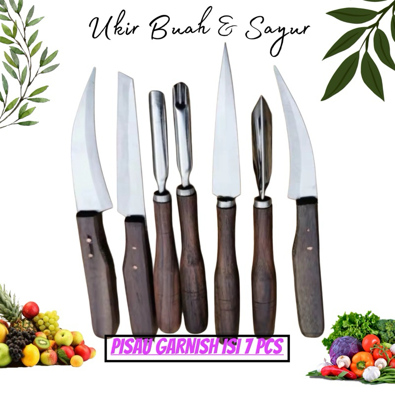 tyu termurah pisau garnish set isi 7 / pisau tumpeng ukir sayur / pisau ukir buah dan sayur