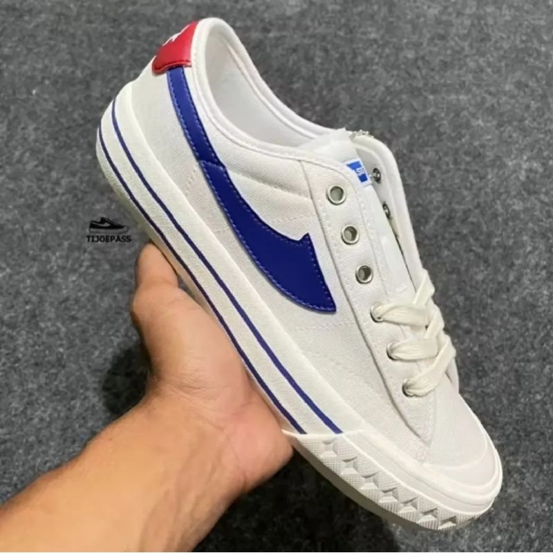 COD SEPATU COMPASS RETROGRADE LOW WHITE BLUE SEPATU COMPASS PUTIH PENDEK PRIA WANITA SEPATU COMPASS