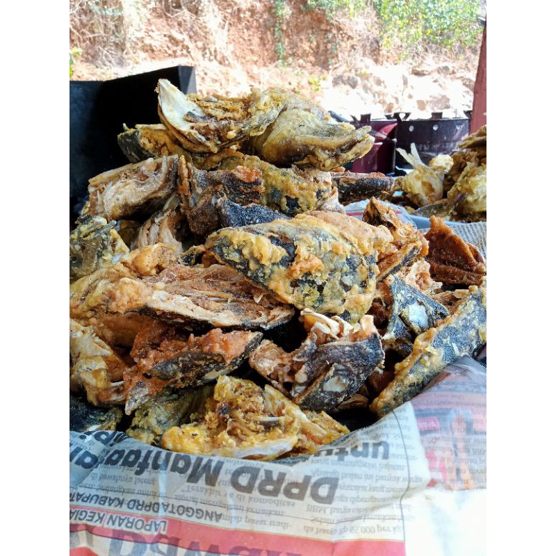 

kepala ikan patin goreng sangat lezat di temani nasi dan sambal