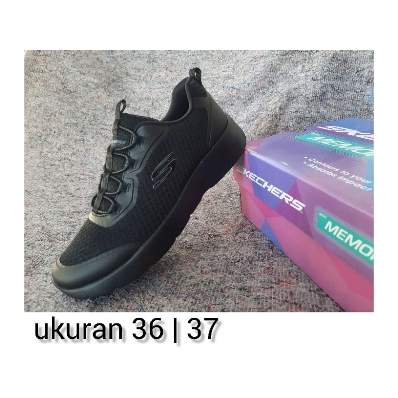 sepatu kerja wanita skechers original asli ori hitam polos full black