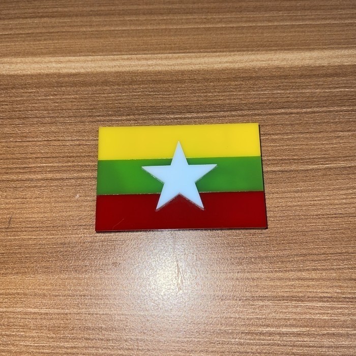 Magnet Kulkas Negara Myanmar Bendera Myanmar Timbul MURAH
