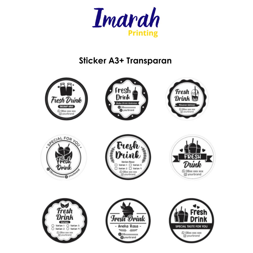 

IMARAH PRINT - CETAK STIKER KOTAK TRANSPARANT / STICKER ONLINE SHOP / STIKER BOTOL MINUMAN / LABEL PRODUK MURAH