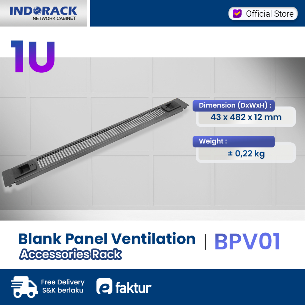 Blank Panel Ventilation 1U 19" - BPV01
