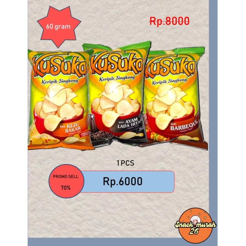 

Kusuka kripik singkon 3 Varian Rasa 100℅ real dari kusuka