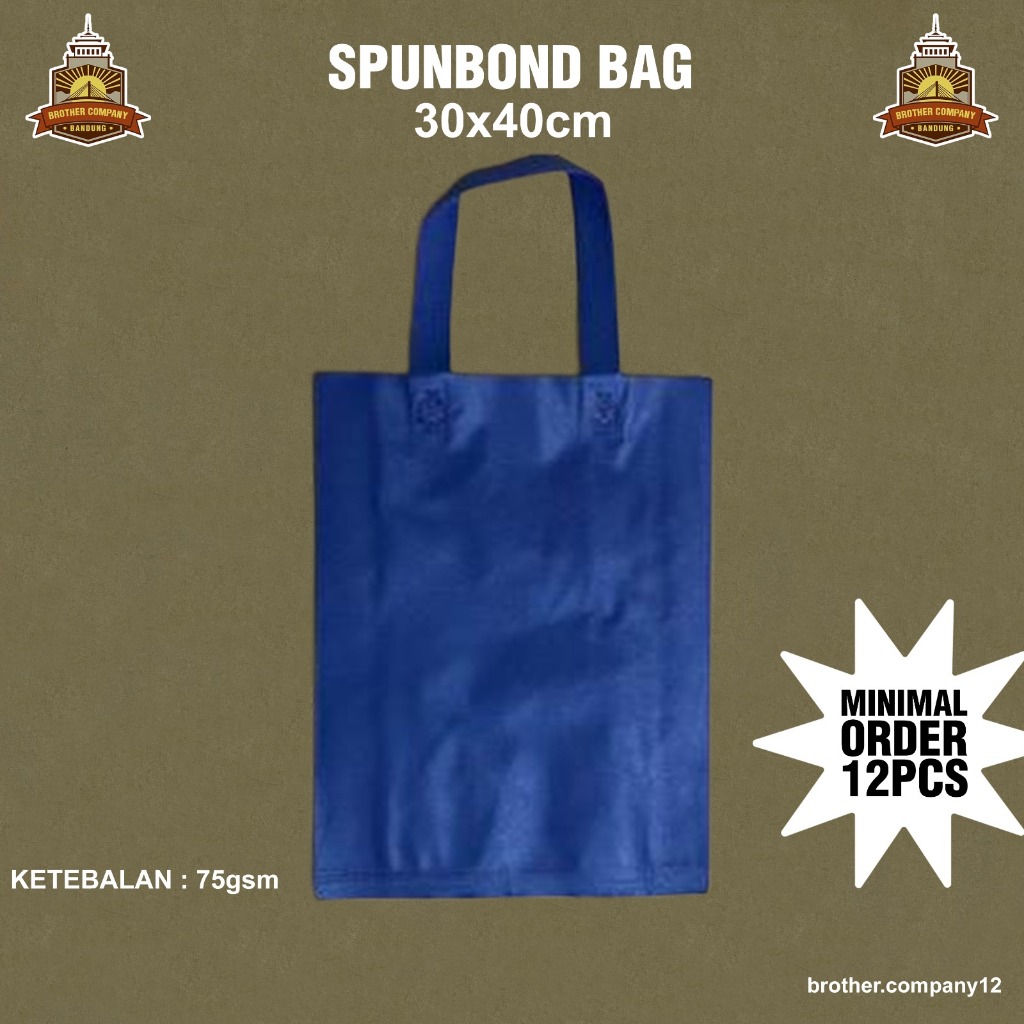 

Tas Goodie Bag Spoundbond Tali 30x40 Navy isi 12pcs / Tas Spounboond / Tas Belanja