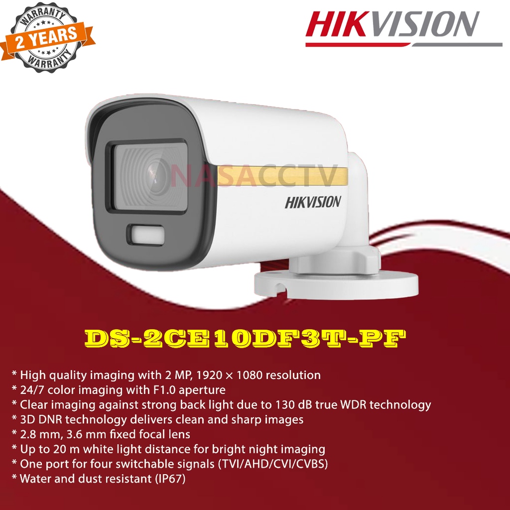 HIKVISION CAMERA CCTV DS-2CE10DF3T-PF