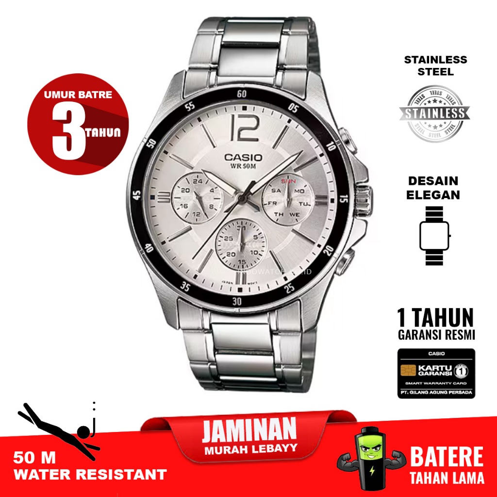 Casio MTP-1374D-7AV mtp1374 mtp 1374 original garansi resmi