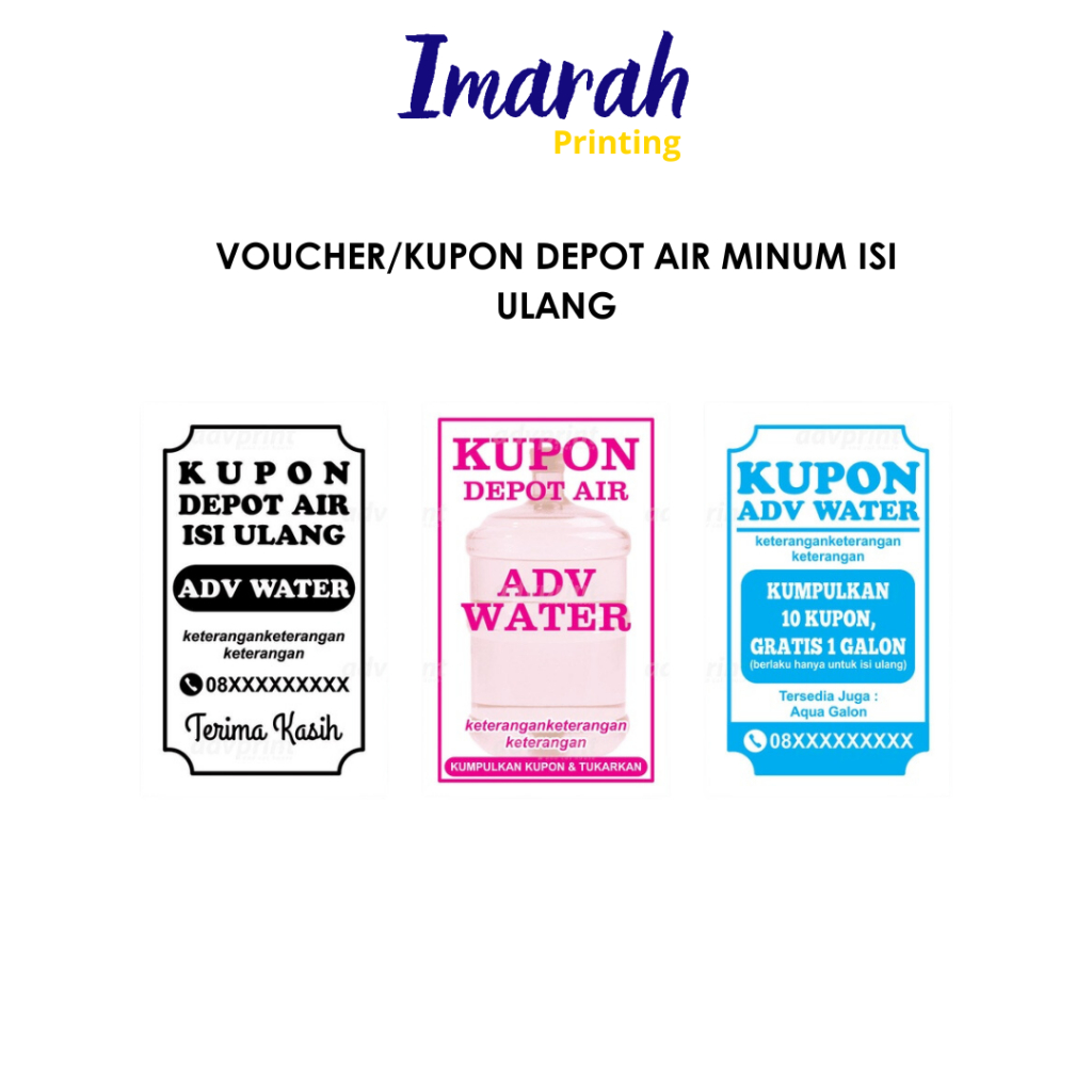 

IMARAH - VOUCHER/KUPON DEPOT AIR MINUM ISI ULANG KUPON GRATIS KUPON PENUKARAN HADIAH KUPON GALON