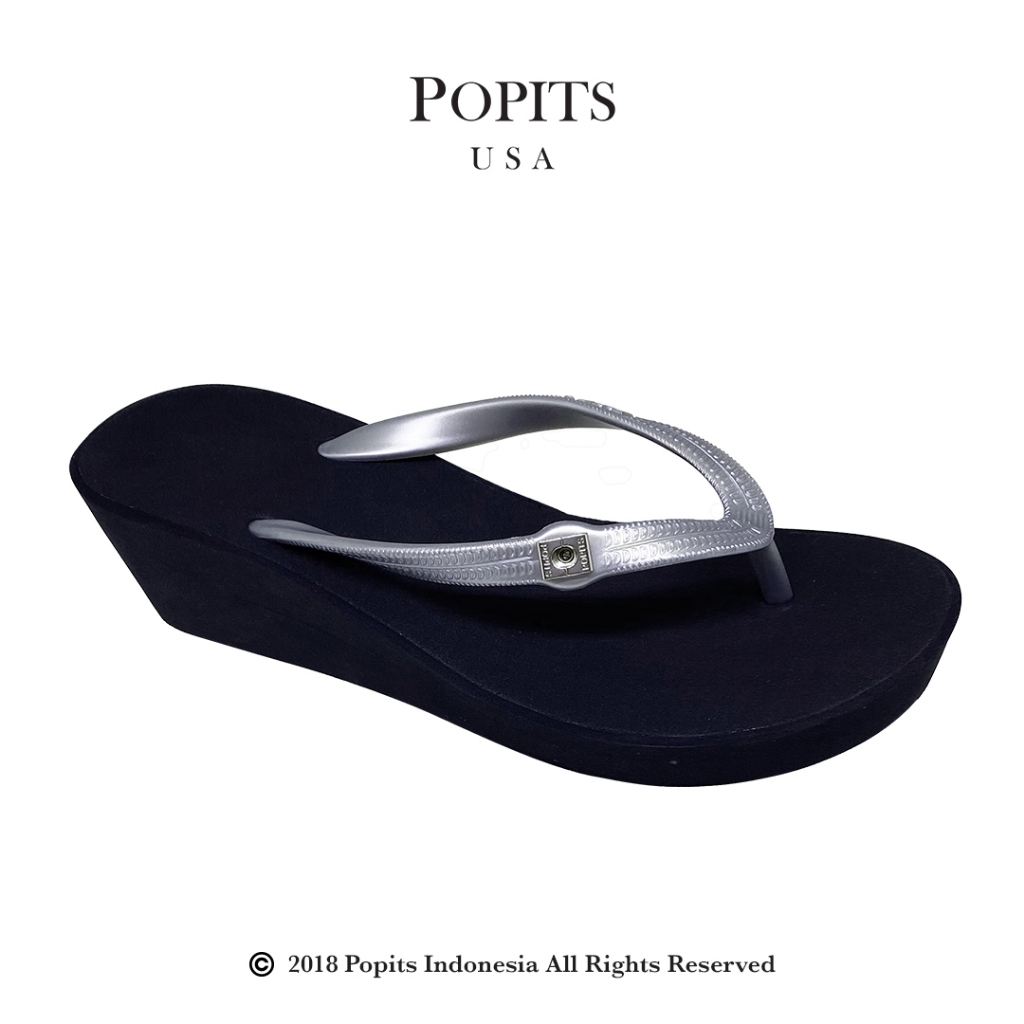 Popits Classic Wedges Sandal Wedges Wanita Popits Classic Two Tones 5cm Sponge Eva