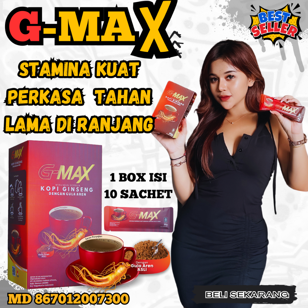 KOPI GINSENG G MAX ORIGINAL COFFEE PENAMBAH STAMINA DAN VITALITAS PRIA kopi kuat sex perkasa asli ta