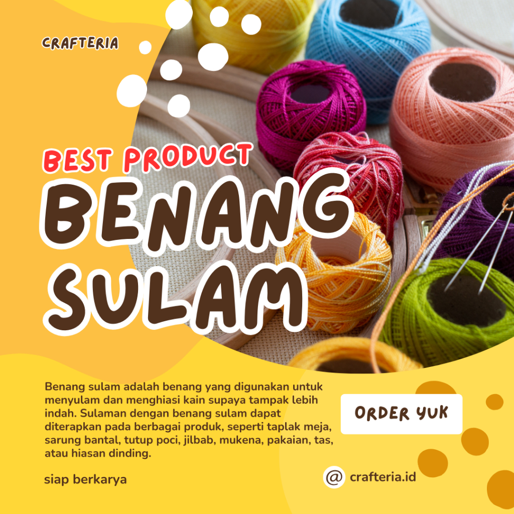 Benang sulam aneka warna per biji