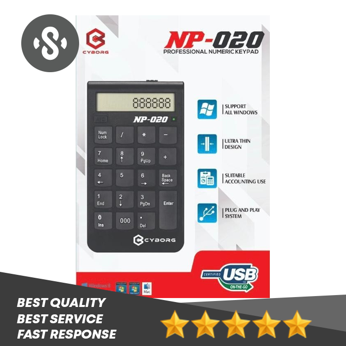 

CYBORG Numeric Keypad NP-020 with Display 2in1 Calculator