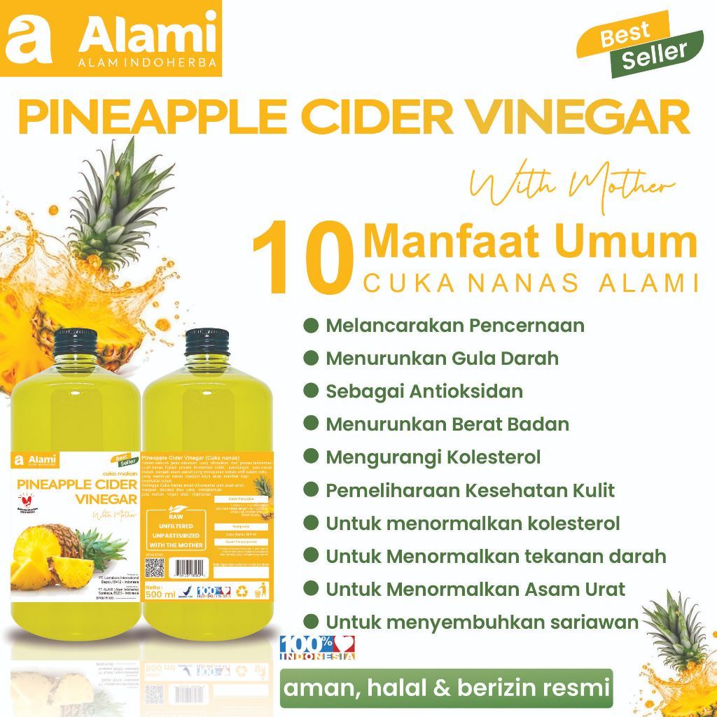 

Alami Cuka Nanas 250ML Original | Diet Detox Mengatasi Pencernaan