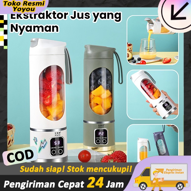 HS-860 Portable Blender 450ml - Dengan Port Charger USB Listrik dan 12 Mata Pisau. Mini Praktis untu