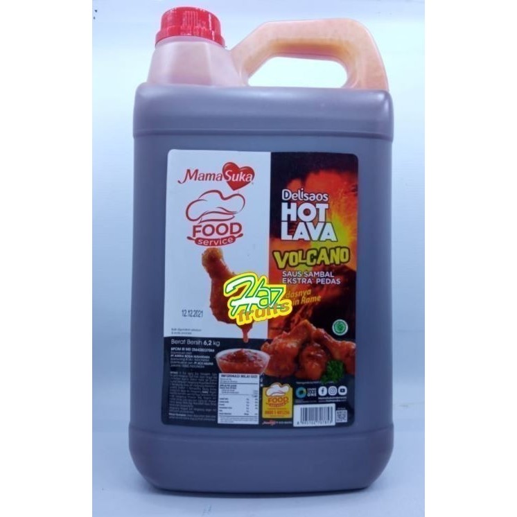 

MamaSuka Saus Sambal Pedas Delisaos Hot Lava Volcano-Chili 6.2 Kg