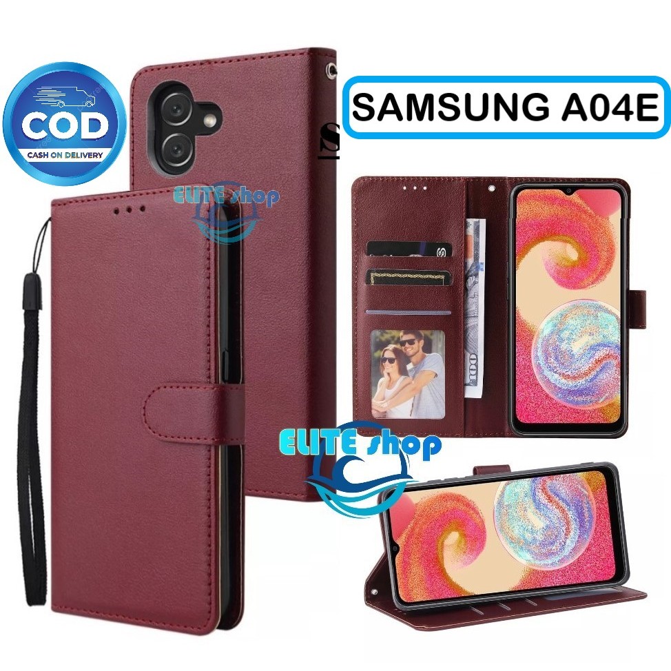 Flip Case SAMSUNG A04e Case Wallet Kulit Casing Dompet Case Wallet Leather Flip Case SAMSUNG A04e Ca