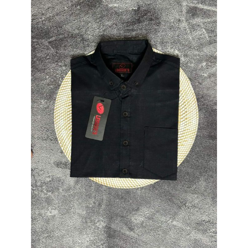 kemeja panjang pria polos bahan sigaret kahatex.
