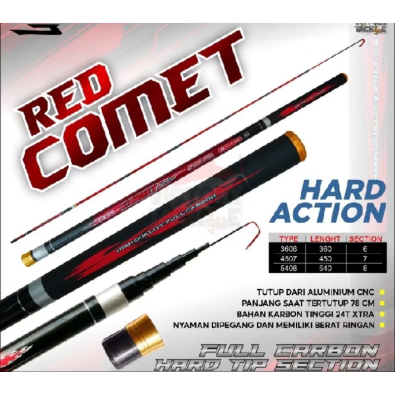JORAN PANCING TEGEK CARBON KAKU VERSUS RED COMET 450(free packing pipa pvc)