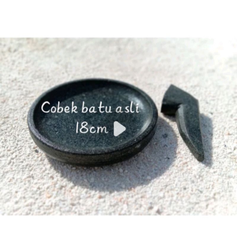 cobek batu asli 18cm
