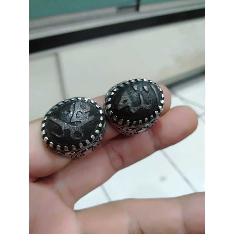 Cincin batu akik motif lapad allah muhammad