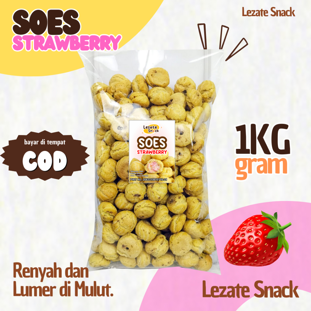 

Soes Coklat Kiloan 1KG Aneka Isian Rasa Keju Strawberry Blueberry Vanila / Sus Cokelat Sus Kering Isi Keju Lumer