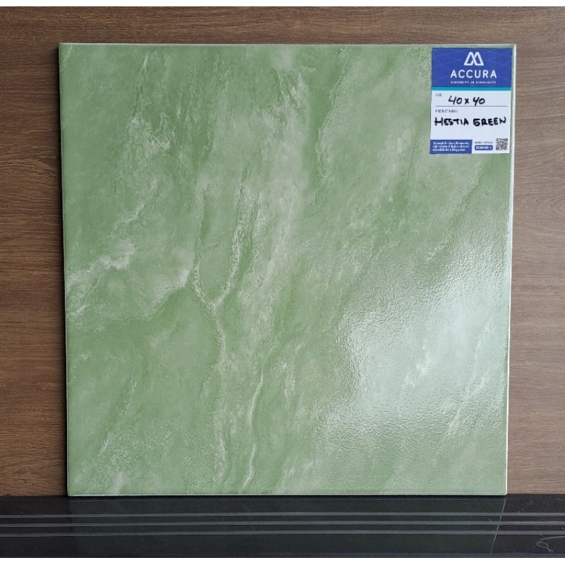 Keramik Lantai Hijau Glossy Mulia Accura 40x40 HESTIA GREEN