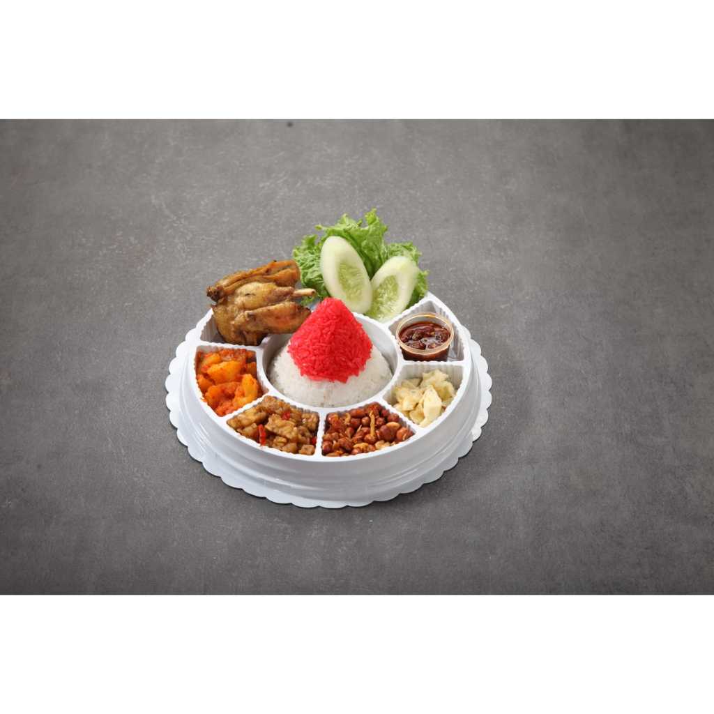 

Tumpeng Mini Kemerdekaan Indonesia HUT Ke-79 Nasi Merah Putih Komplit by Bebek Dower Resto