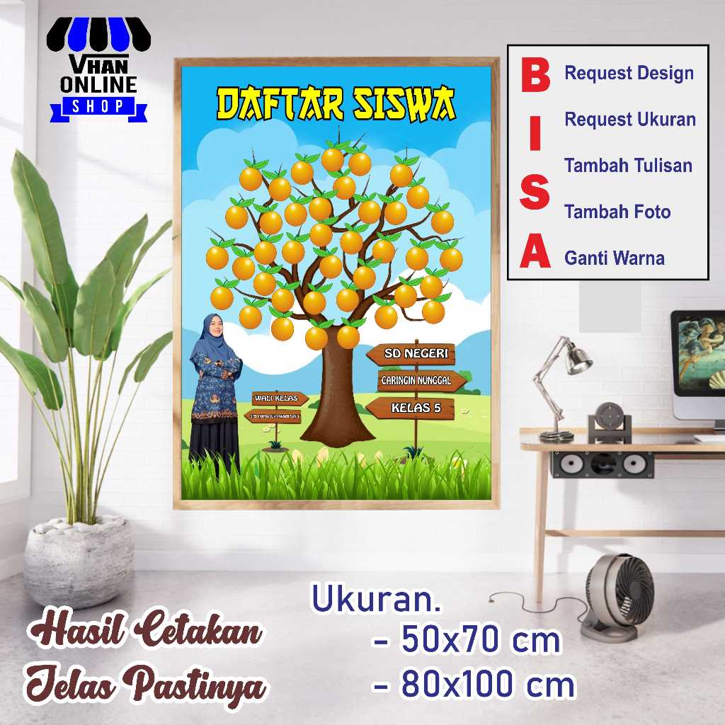 Spanduk Banner MMT Pohon Daftar Anak Sekolah, Pohon Literasi