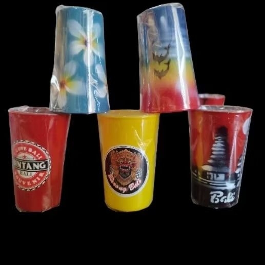 Gelas sloki/gelas kaca mini bermotif