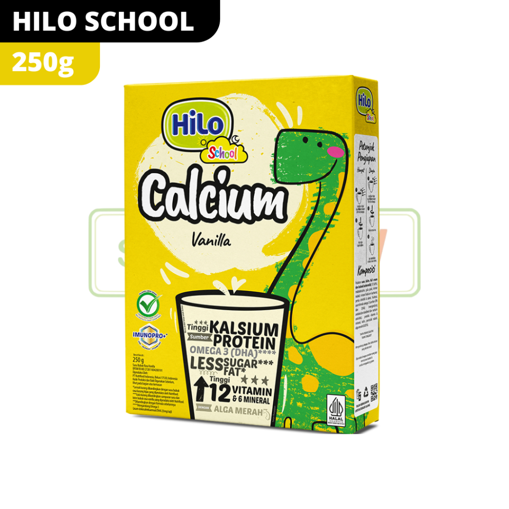 

HiLo School Vanilla 250g - Susu Tinggi Kalsium Lebih Rendah Lemak