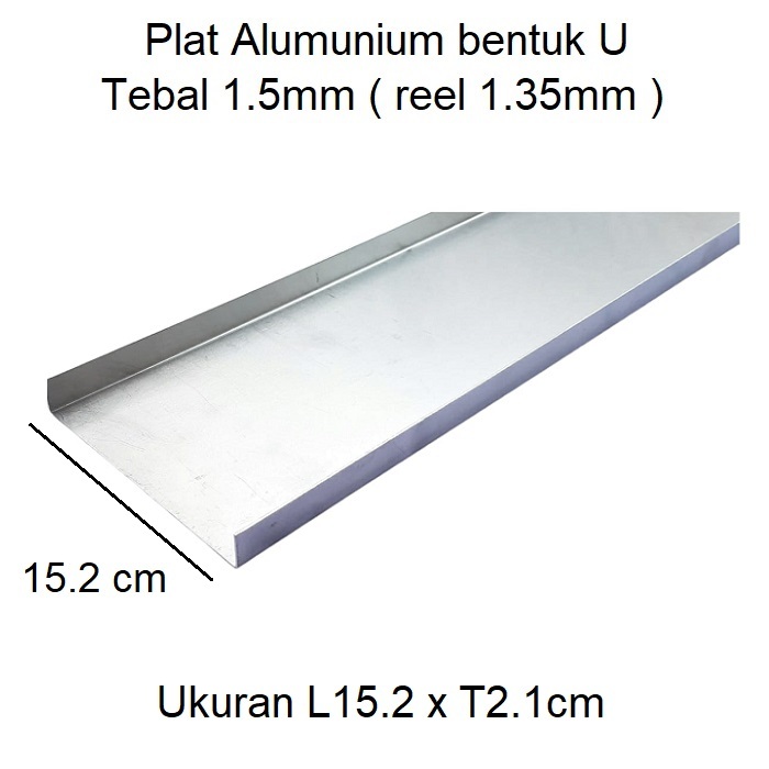 Heatsink Alumunium Tekuk U Tebal 1.5mm L15.2 x T2.1cm per 10cm