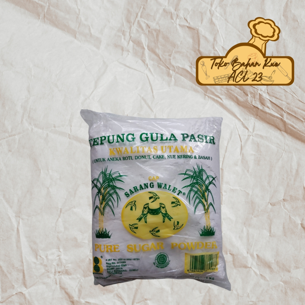 

Tepung Gula Pasir/Gula Halus/Tepung Gula Cap Sarang Walet 1Kg