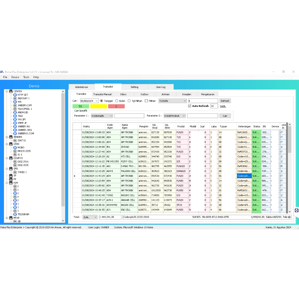 APLIKASI / PROGRAM / SOFTWARE SERVER PULSA MURAH ORIGINAL (BUKAN CRACK) VERSI ENTERPRISE