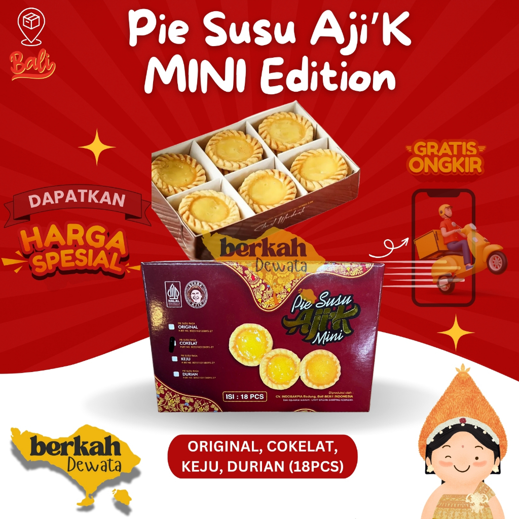 

Pie Susu Ajik Krisna Mini Edition Oleh Oleh Khas Bali Asli