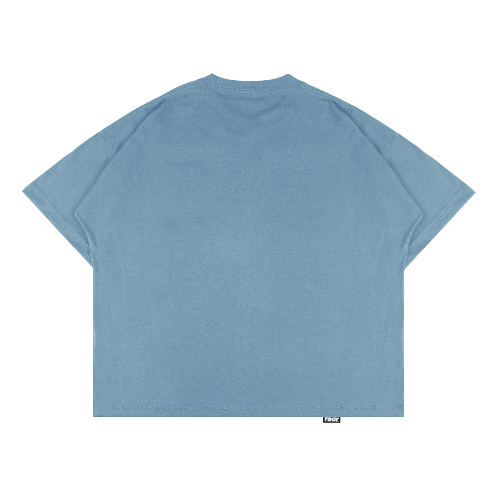 Troy Company Boxy Pocket Oversize Tshirt Mineral Blue Basic - Kaos Boxy Pocket Oversize Polos Biru Mineral BKD 2613