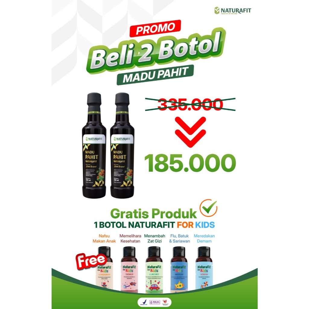 

Promo Hemat Madu Hitam Pahit Naturafit Plus Madu Anak Obati Diabetes Kolestrol Hipertensi