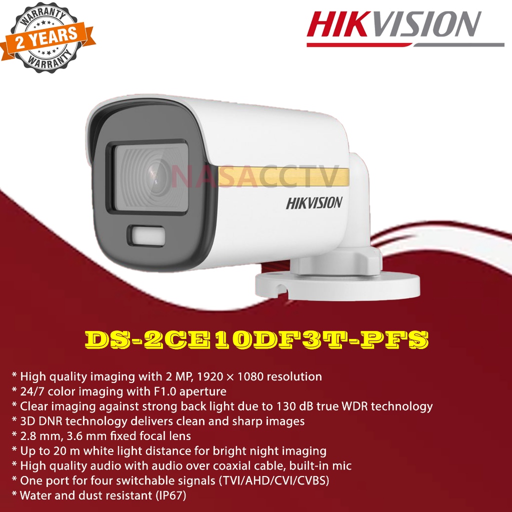 HIKVISION CAMERA CCTV DS-2CE10DF3T-PFS