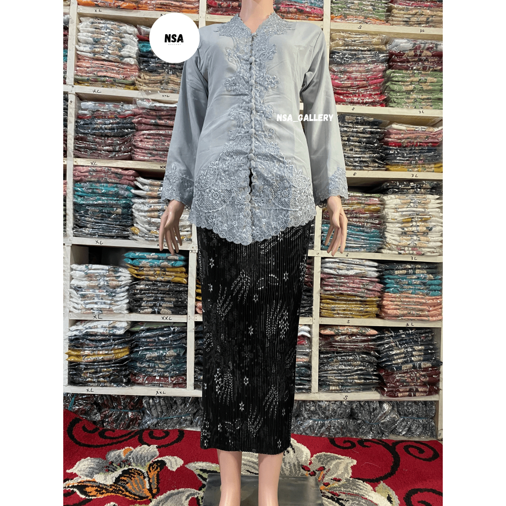 Kebaya Encim Modern Polos Tangan Panjang