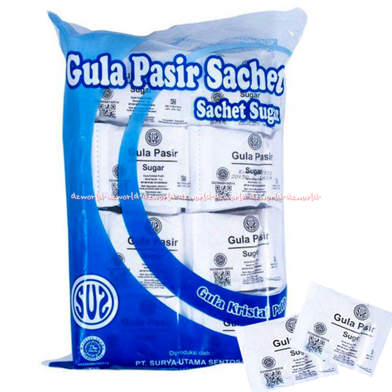 

Sus Gula Pasir Sachet 100pcs Sugar Kristal Putih Kemasan Bungkus Satuan