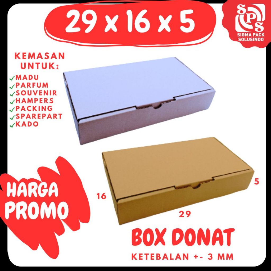 

Box 29x16x5 LD Kardus Packing Donat Hampers Kotak Kemasan Box Souvenir Karton Sparepart Minyak Wangi