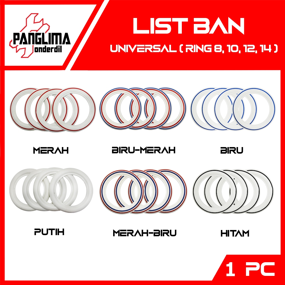 Lis Ban Model Vespa Ukuran Ring 8 10 12 14 Motor Matic Bebek Sport WhiteWall White Wall Karet List