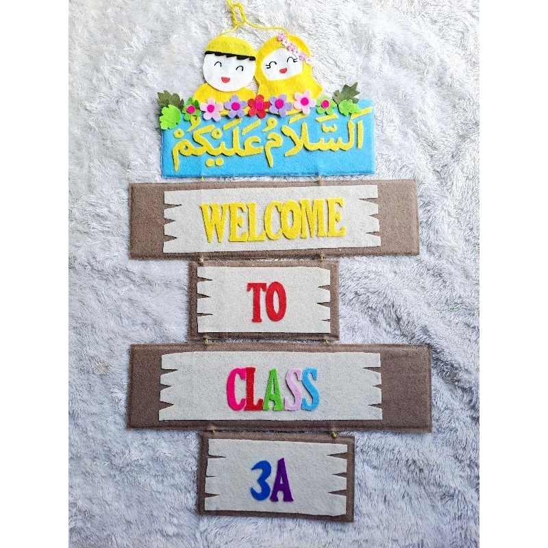 hiasan dinding kelas Welcome To Class TK SD /hiasan pintu kelas